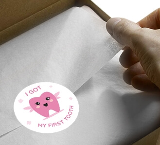 Round Stickers - I got my first tooth