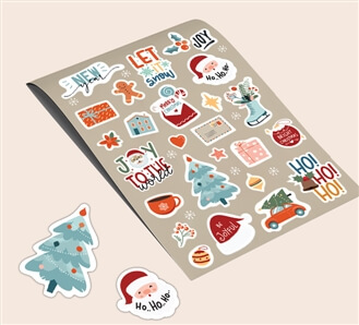 Christmas Stickers Sheet - Design 1