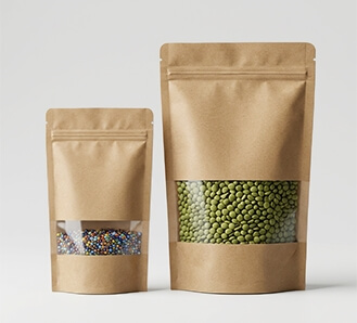 Kraft Zip Lock Bag with Window